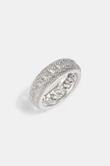 Kubanischer Diamantring mit Eis – 8 mm – Weiß