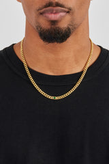 Kubanische Kette mit eisgrünem Edelstein – 3 mm