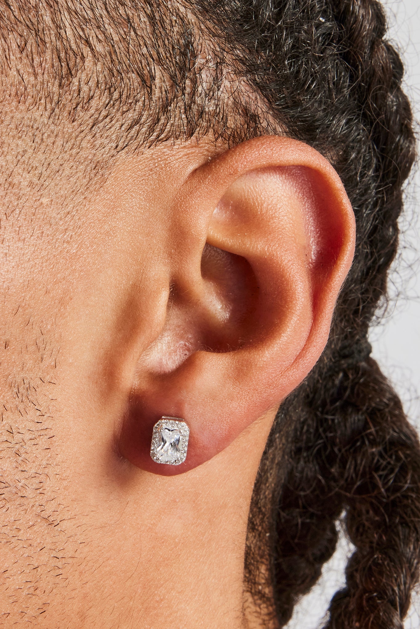 Iced Baguette Cluster Ohrstecker - 8mm