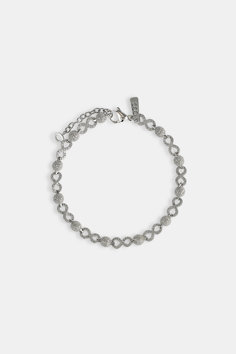 Armband mit Eiskugel und Unendlichkeitsgliedern – 6 mm