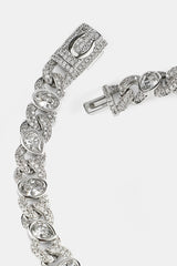 Eisbesetztes kubanisches Edelstein-Gliederarmband – 8 mm