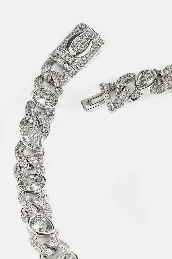 Eisbesetztes kubanisches Edelstein-Gliederarmband – 8 mm