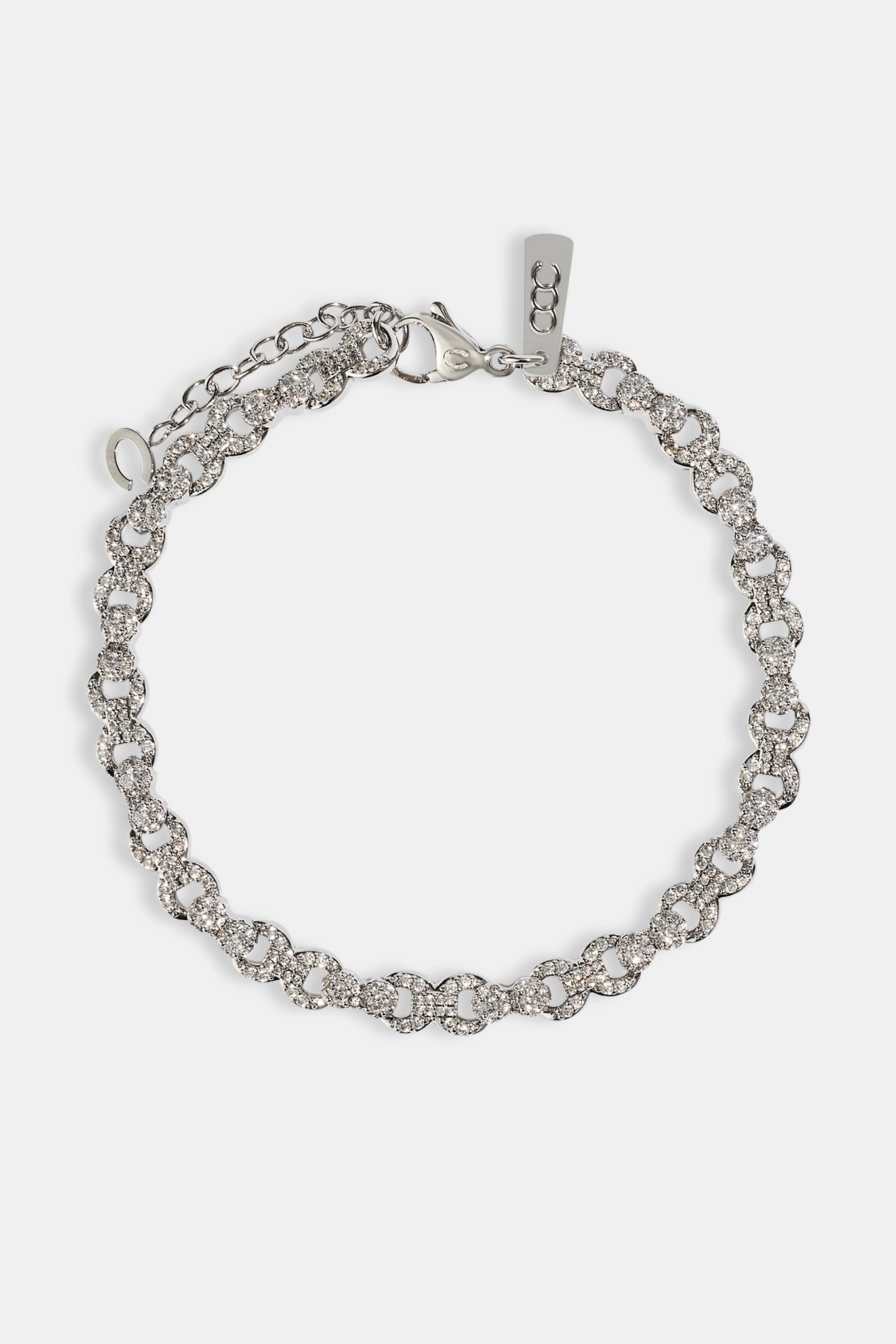 Iced Baguette & Pave Infinity Link Bracelet - 6mm