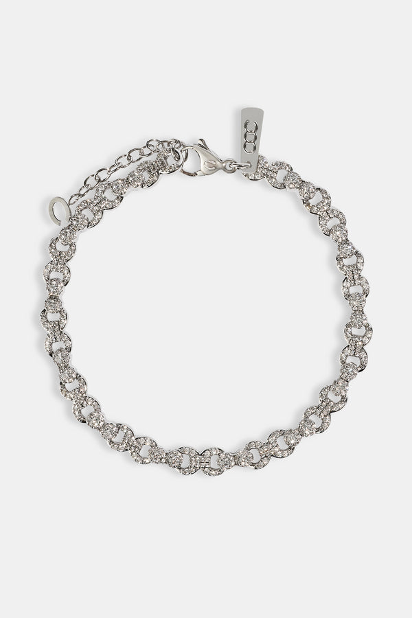 Iced Baguette & Pave Infinity Link Bracelet - 6mm