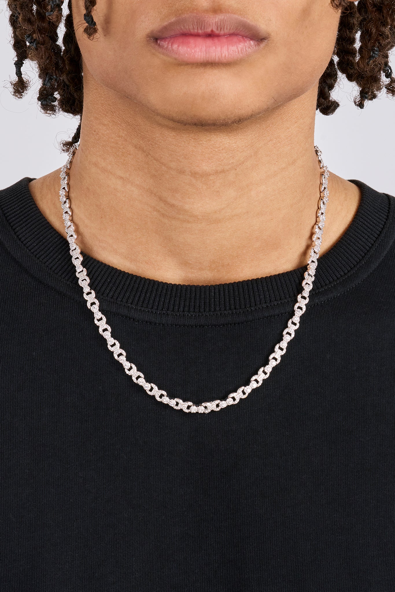 Iced Baguette & Pave Infinity Link Chain - 6mm