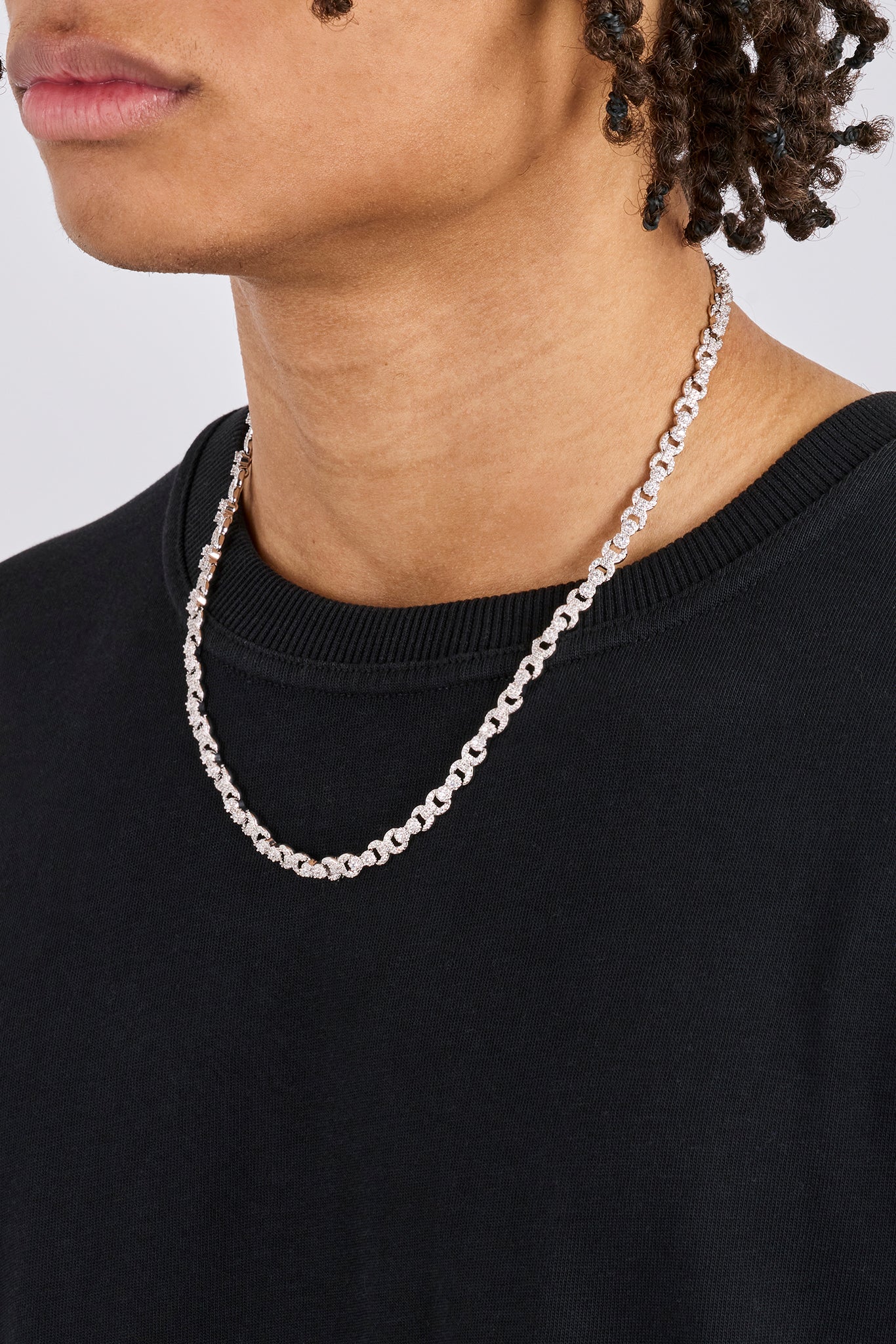 Iced Baguette & Pave Infinity Link Chain - 6mm