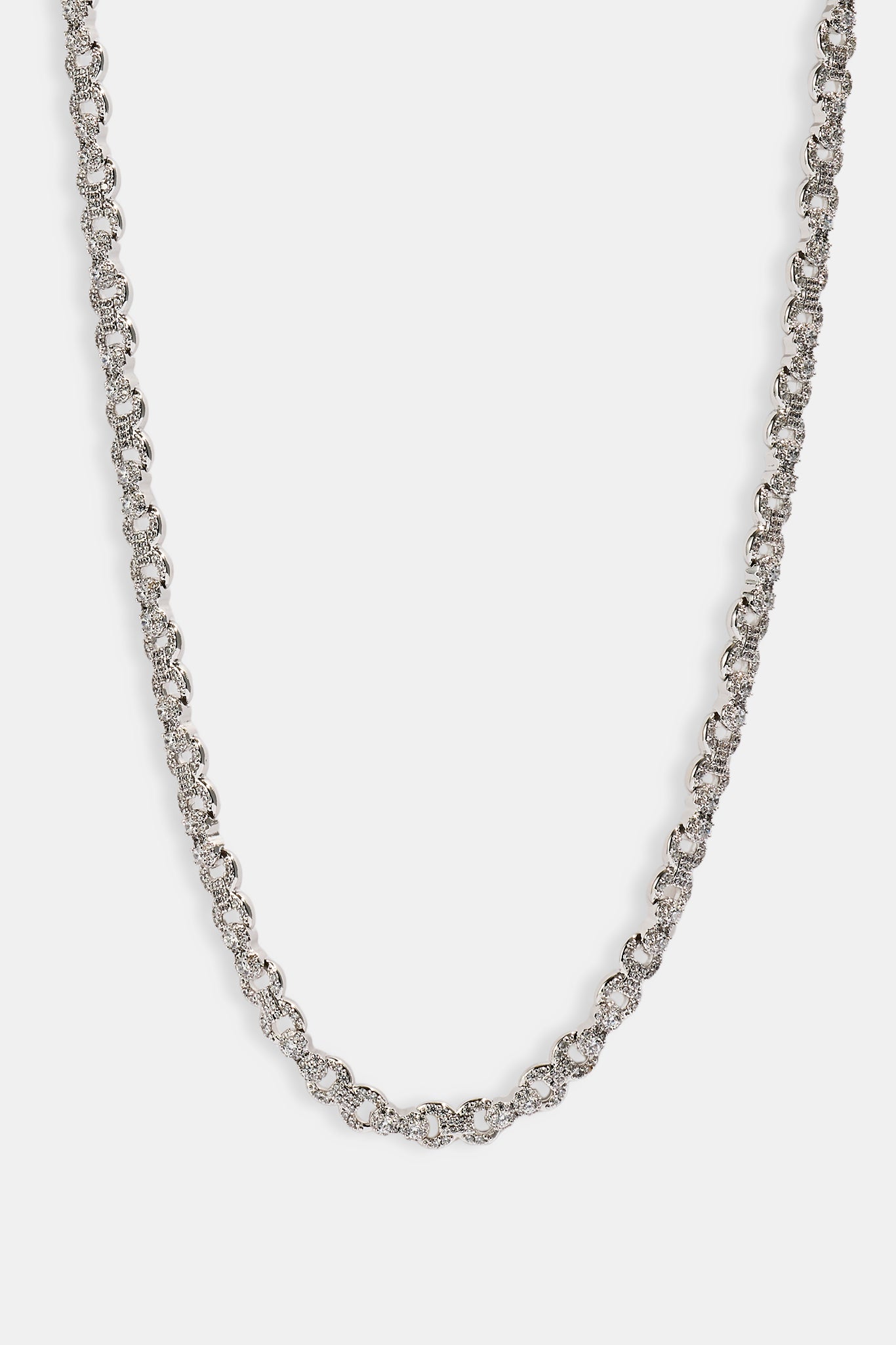 Eisbesetzte Baguette- und Pavé-Infinity-Gliederkette – 6 mm