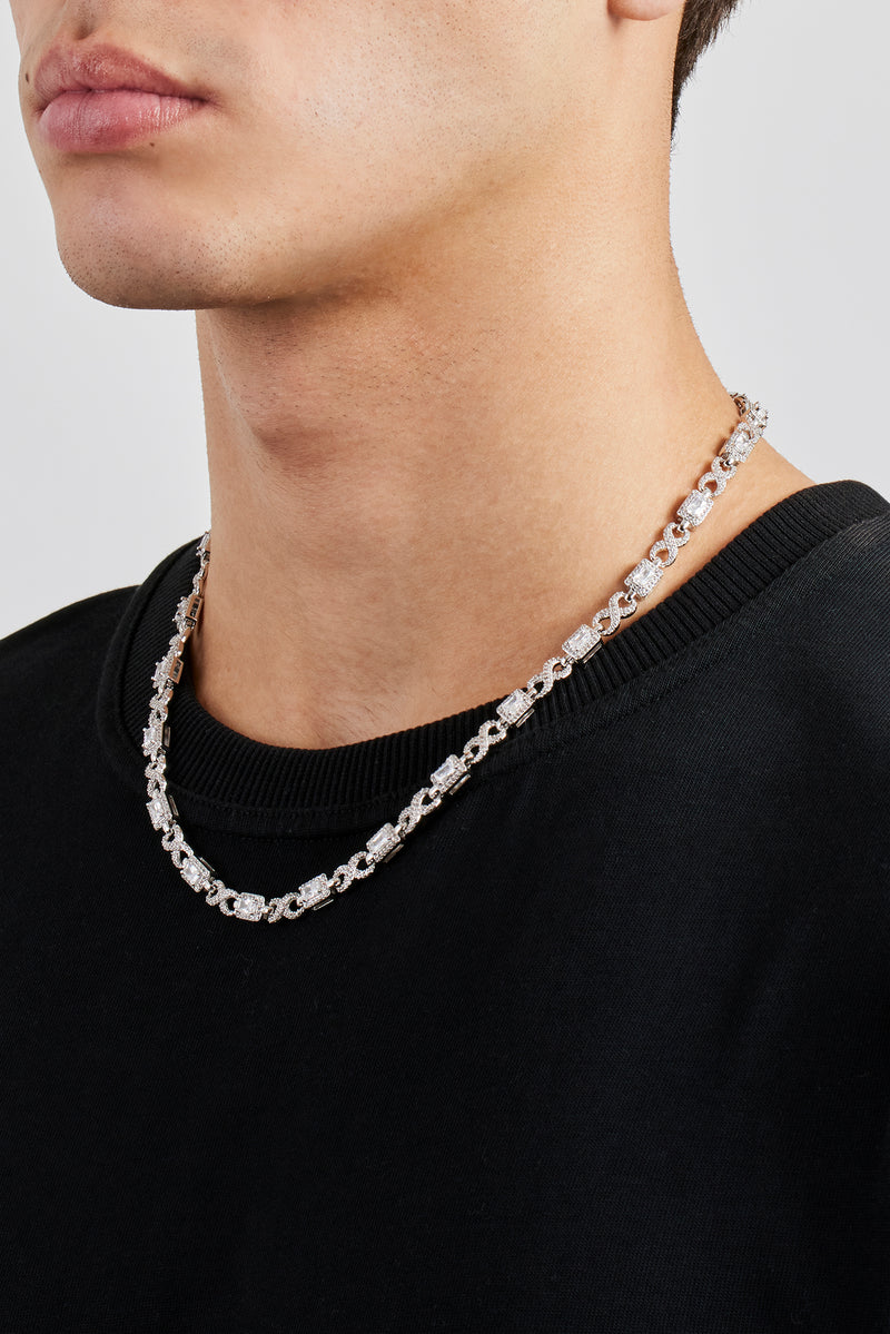 Iced Clear Baguette Stone Infinity Link Chain - 6mm