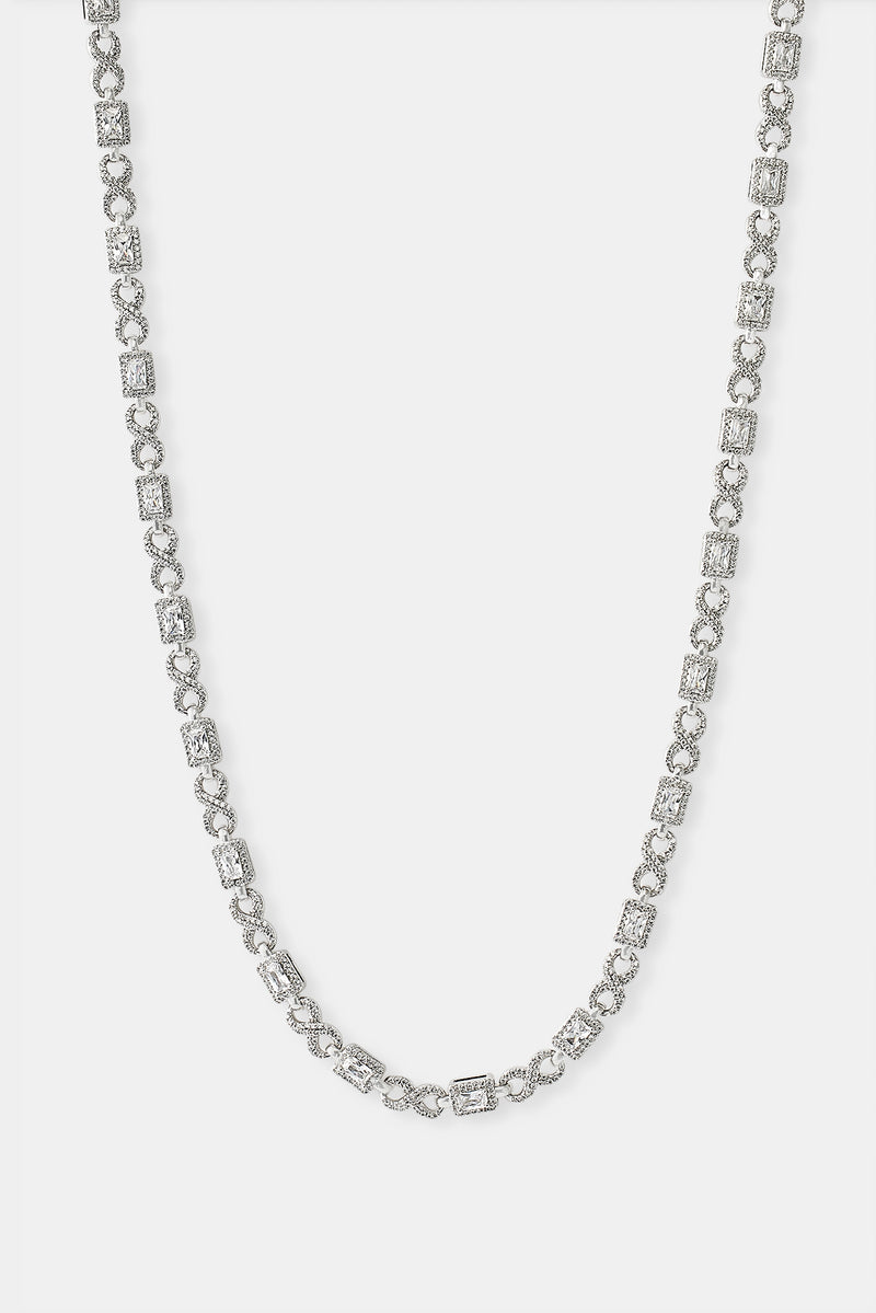 Iced Clear Baguette Stone Infinity Link Chain - 6mm