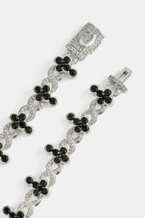 Iced Black Cross Infinity Link Armband - 10 mm