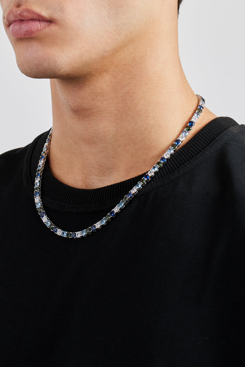 Iced Blue Ombre Tennis Chain - 5mm