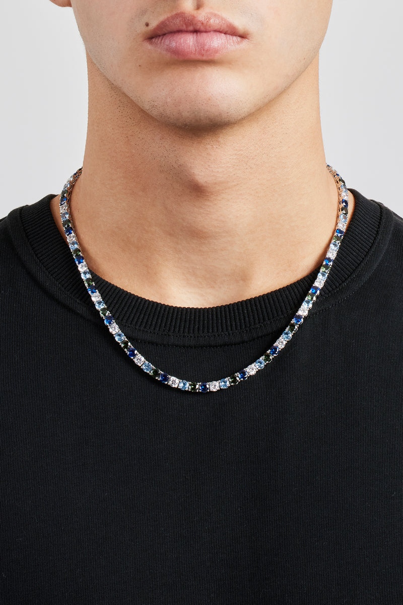 Iced Blue Ombre Tennis Chain - 5mm