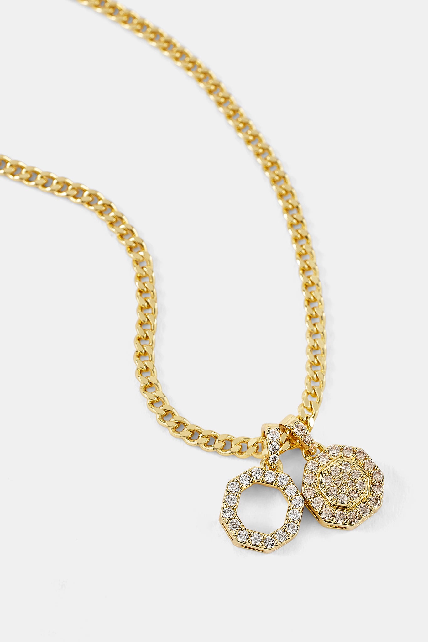 Halskette mit Eis-Doppelmotiv – 10 mm – Gold