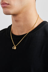 Halskette mit Eis-Doppelmotiv – 10 mm – Gold