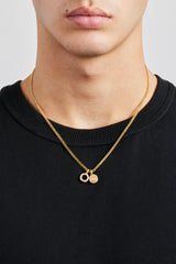 Halskette mit Eis-Doppelmotiv – 10 mm – Gold