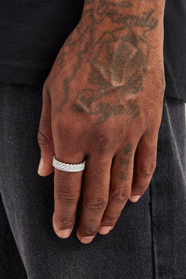Iced Double Row Tennis Ring - 6mm
