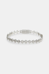 Iced Fleur Motif Bracelet - 8mm