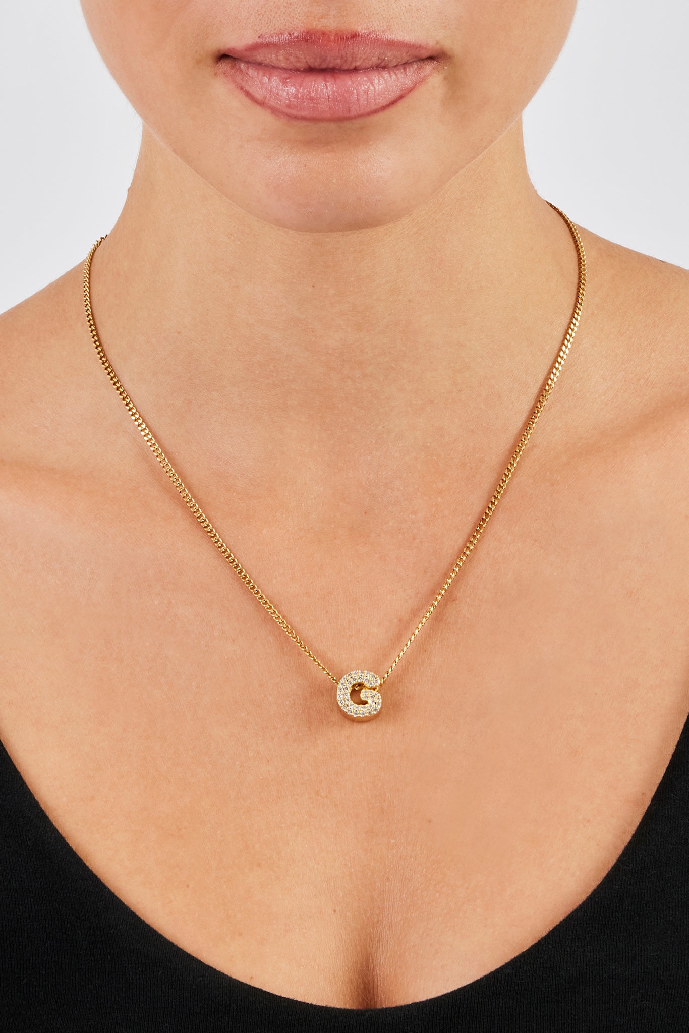 Iced Letter Pendant - 12mm