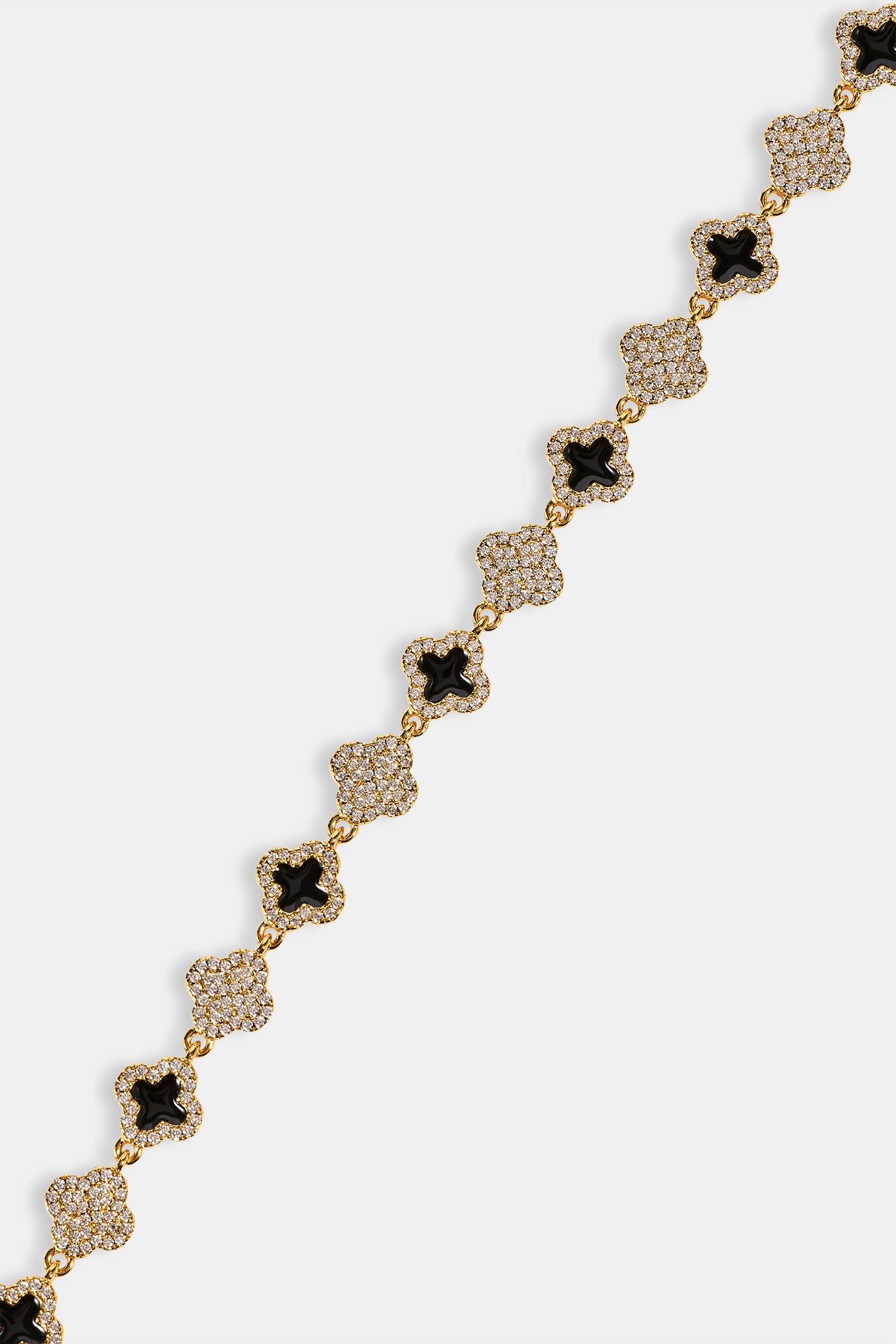 Iced & Black Enamel Motif Chain - 8mm