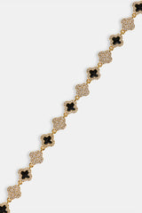 Iced & Black Enamel Motif Chain - 8mm