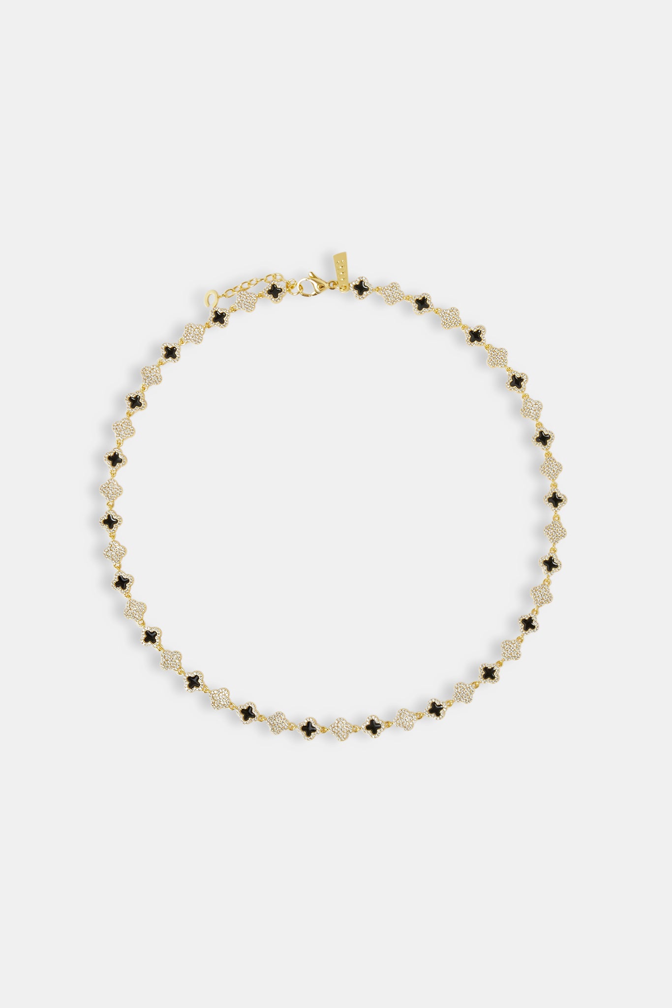 Iced & Black Enamel Motif Chain - 8mm