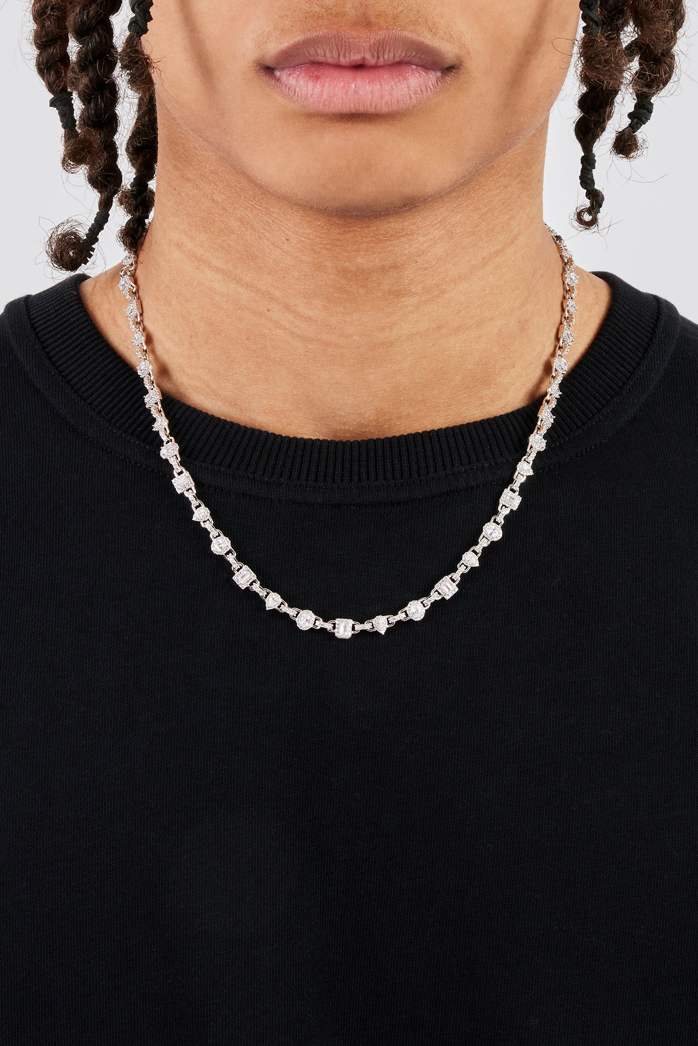 Iced Gemstone Infinity Link Chain - 6mm