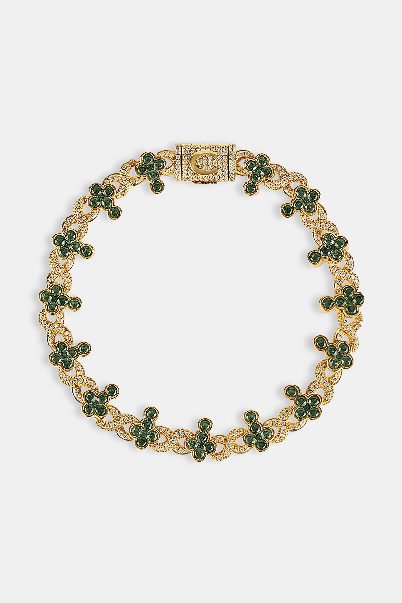 Eisgrünes Infinity-Kreuz-Gliederarmband – 10 mm