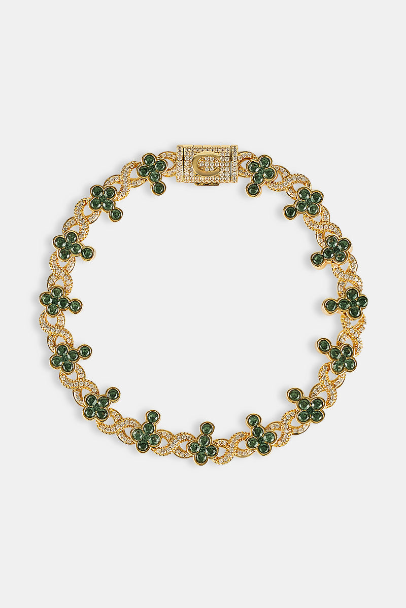 Eisgrünes Infinity-Kreuz-Gliederarmband – 10 mm