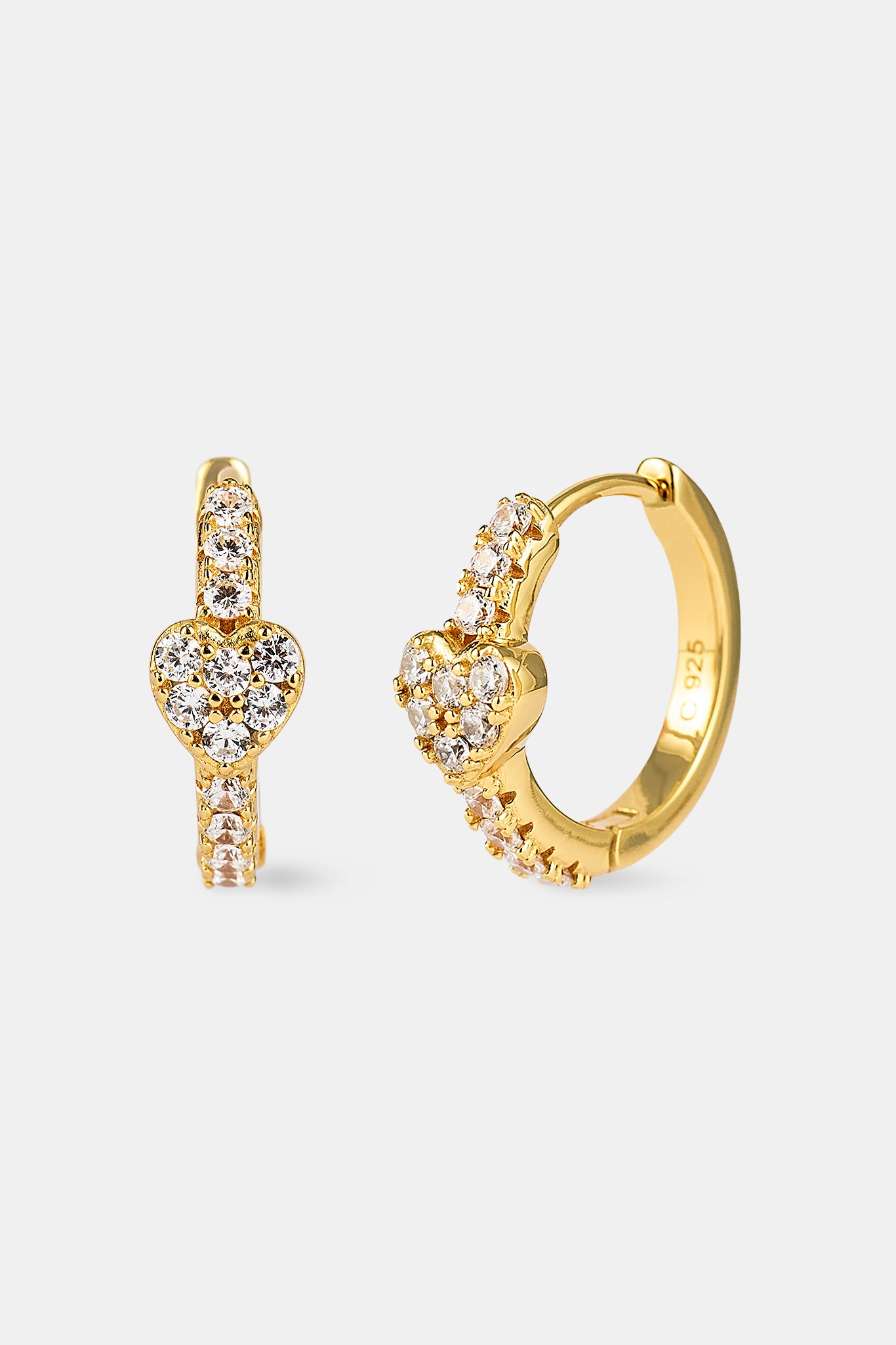 Heart Detail Hoop Earring - 20mm - Gold