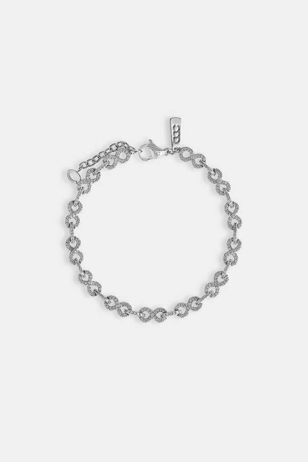 Iced Infinity Link Armband - 6 mm