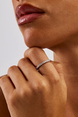 Iced Micro Tennis Ring - 2mm - White