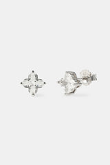 Iced Motif Stone Stud Earrings - 6mm