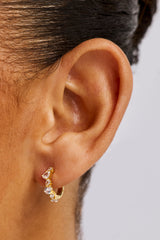 Iced Mix Steincreolen - 10 mm - Gold