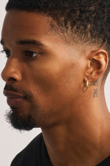 Iced Asymmetric Hoop Earrings - 10mm - Gold