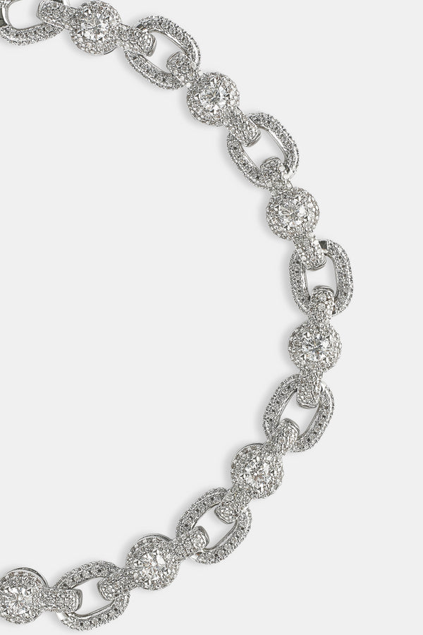 Armband mit eisbesetzten Verbindungsgliedern in der Mitte – 6 mm