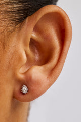 Eisbirnenförmige Ohrstecker – 6 mm – Weiß