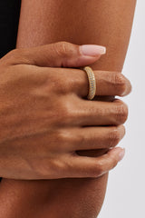 Iced Pave Band Ring - 5mm - Gold