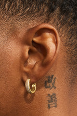 Iced Pave Hoops - 15mm - Gold