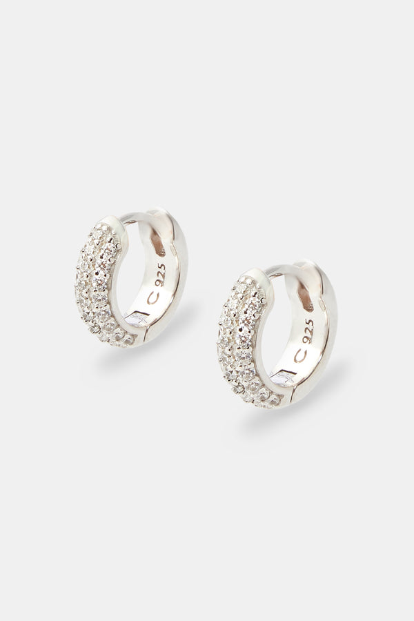 Iced Pave Micro Huggie Earrings - 12mm