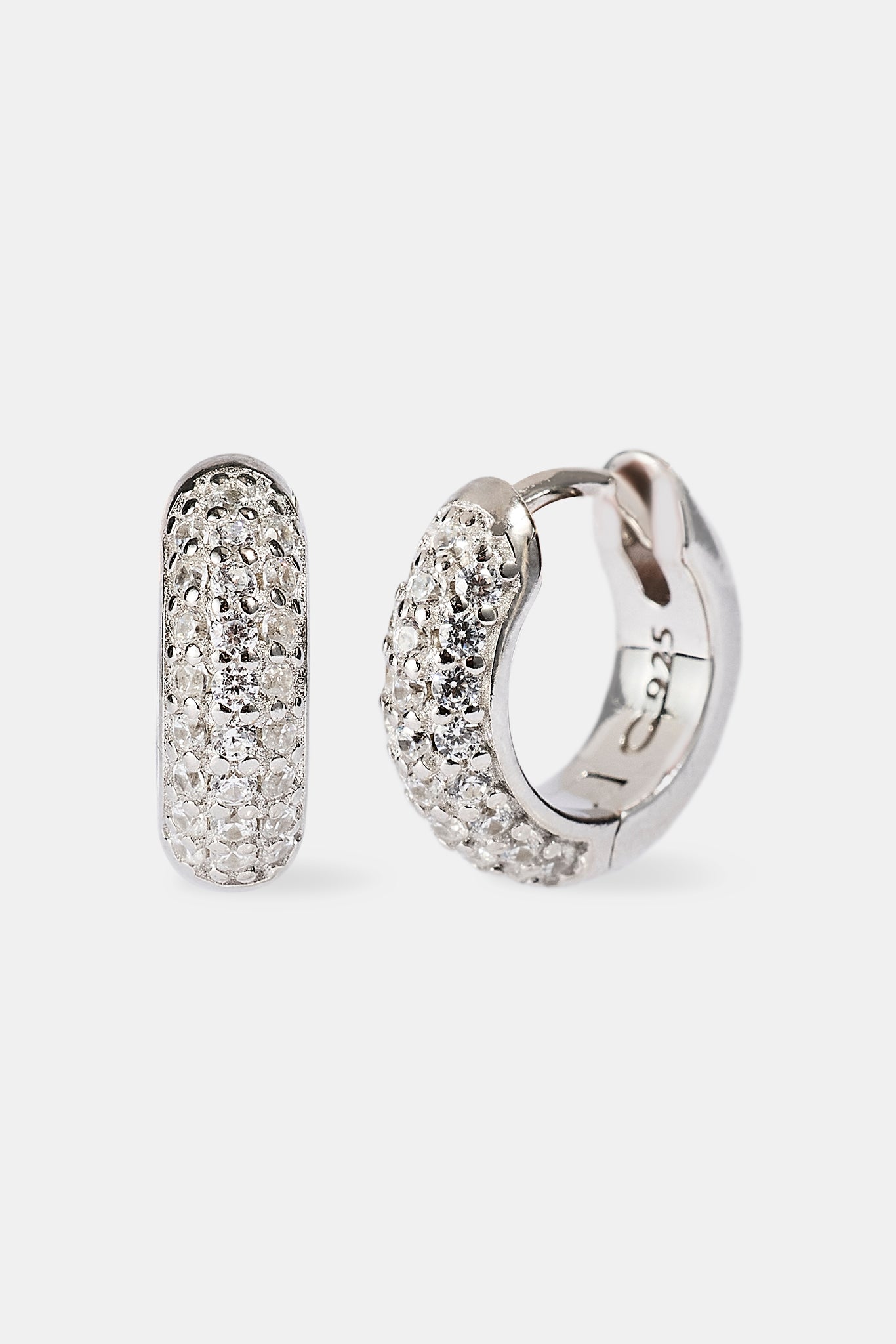 Iced Pave Micro Huggie Earrings - 12mm