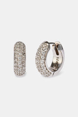 Iced Pave Micro Huggie Earrings - 12mm