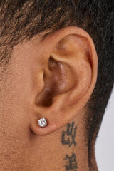 Runde Ohrstecker mit Eiskristallen – 4 mm