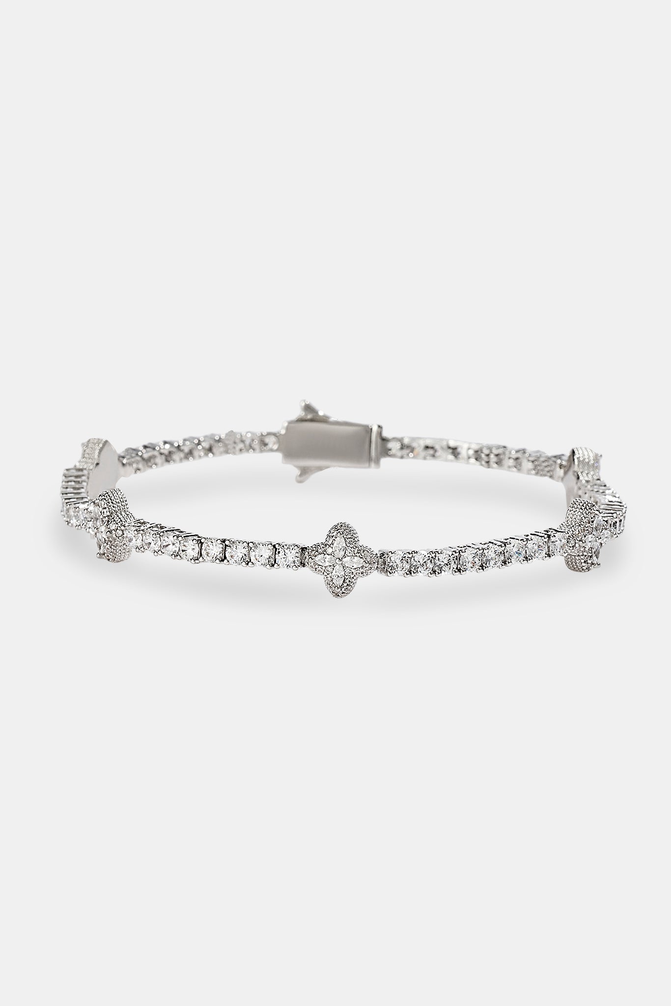 Iced Cross Motif Tennis Bracelet - 3mm