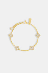 Rolo-Armband mit Eiskreuzmotiv – 8 mm – Gold