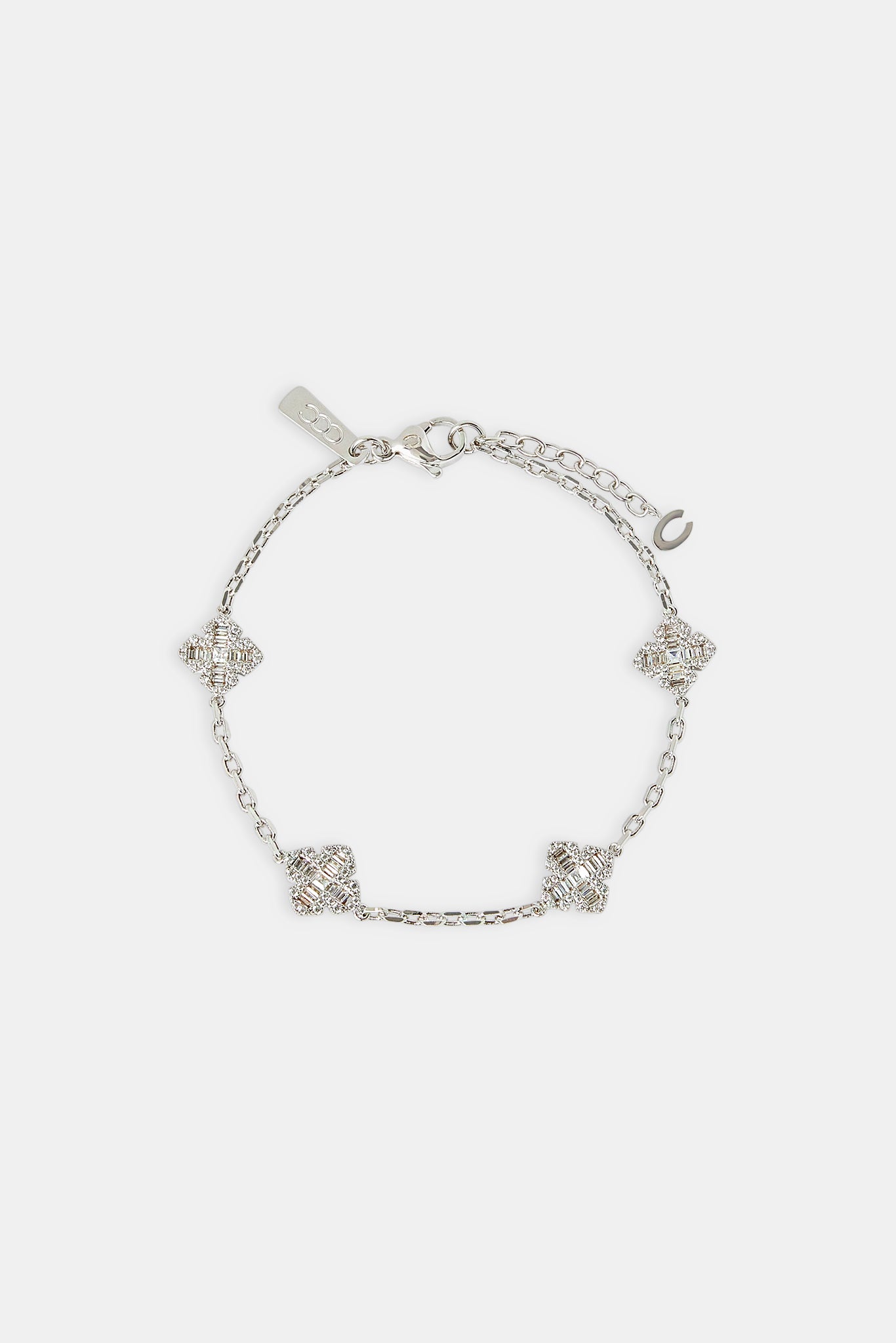 Iced Cross Motif Rolo Bracelet - 8mm