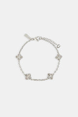 Iced Cross Motif Rolo Bracelet - 8mm
