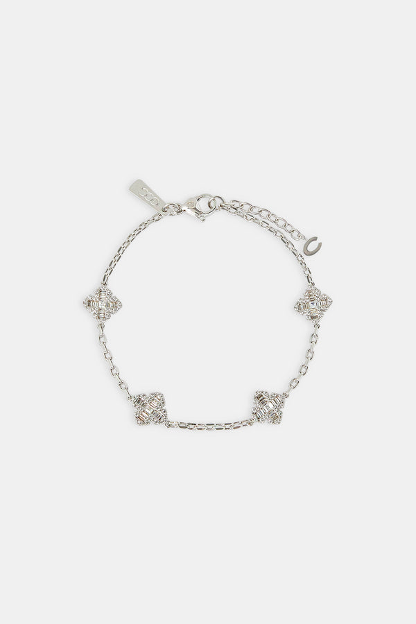 Iced Cross Motif Rolo Bracelet - 8mm