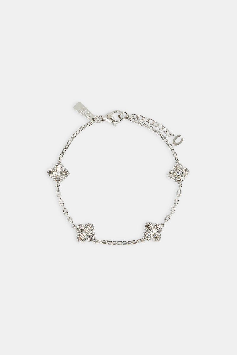 Iced Cross Motif Rolo Bracelet - 8mm