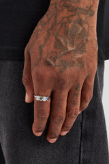 Ring mit gemischten Edelsteinen und poliertem Rand – 6 mm