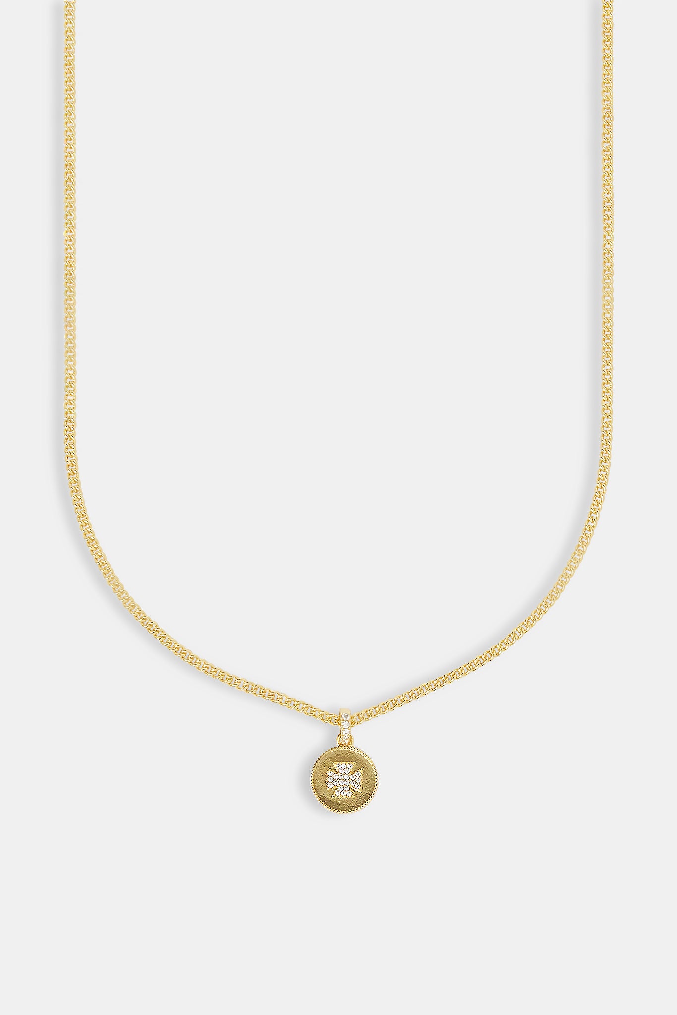 Micro Iced Motif Necklace - 12mm - Gold